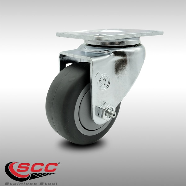 3 Inch SS Thermoplastic Rubber Wheel Swivel Top Plate Caster